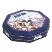 octagonal biscuit tin box