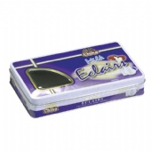 rectangular biscuit tin box with clear window