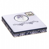 Decorative Rectangular Biscuit Tin with Lid