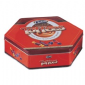 Hexagonal biscuit tin box