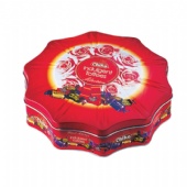 flower shaped candy tin box