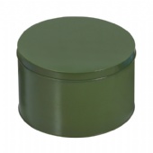 large round tea tin box