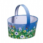 ovel tin buckets with handle