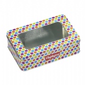 rectangular tin boxes with window lid