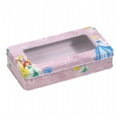 gift tin packing box with window lid