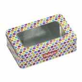 gift packing tin box with window