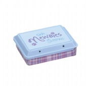 candy tin box with push plastic lid