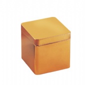 Metal Golden Square Tin Box Container For Loose Tea Storage Metal Storage Tins