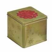 Christmas Holiday Square Tin Box For Cookie