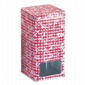 Printed Square Tin Container Fruit Storage Containers With Pvc Window