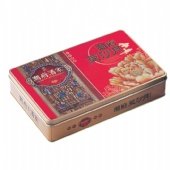 Printed Rectangular Tin Box With Pvc Window Red Coffee Tea Storage Box