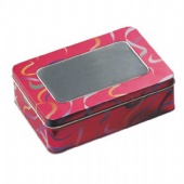 Custom Gift Tin Box Printed Porker Chips Pvc Window Rectangular Tin Containers