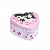 small Heart Shaped Tin Box Containers Print For Wedding And Holiday Packaging