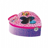 large Heart Shaped Tin Box For candy Packaging with glass lid and handle