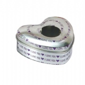 glass lid small Heart Shaped Tin Box For candy Packaging