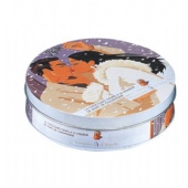 Luxury Biscuit Round Biscuit Tin With Lid Printed Stackable Metal Tin Container