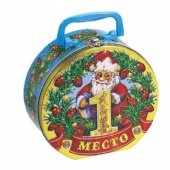 Round Christmas Cookie Tin Box Cookie Tin Box Round Metal Tin Can