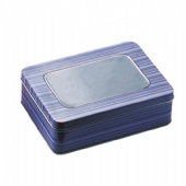 Window Hinged Gift Card Tin storage containers