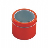 Printed Mini Round Metal Tin Box With Clear PVC Window Cookie Tin Can