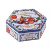 hexagonal Biscuit tin box