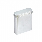 Silver Tall Rectangular Hinged Tin Box