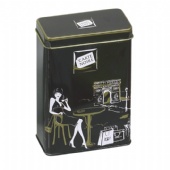 Black Tall Rectangular Hinged Tin Box