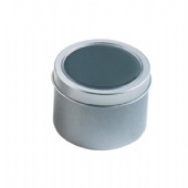 Stackable Window Shallow Round Steel Tin Box