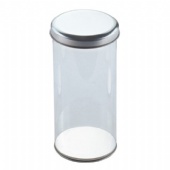 Clear Tubes Tin Can With Golden Caps