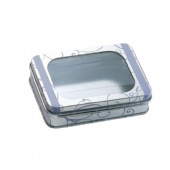 Rectangular Hinged Window Seamless Tin Box