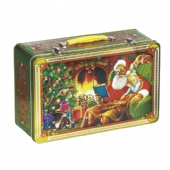 rectangular popcorn tin box with handle