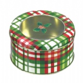 round popcorn tin box with window lid