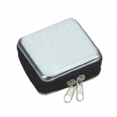 small square mint tin box with zip