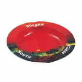 printed round tin ashtray