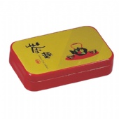 rectangular cigarette tin box with neck-in body