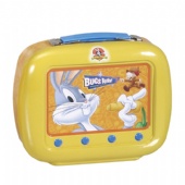 embossed TV shaped lunch tin box