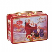 vintage tin lunch box with metal handle