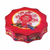 flower shaped chocolate tin box